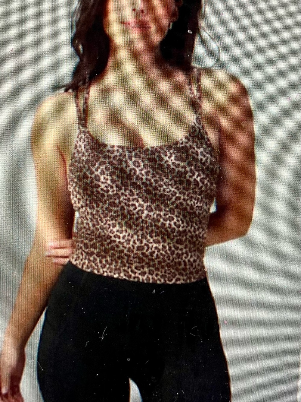 Fabletics Brown Leopard Scoop Neck Cami Tank